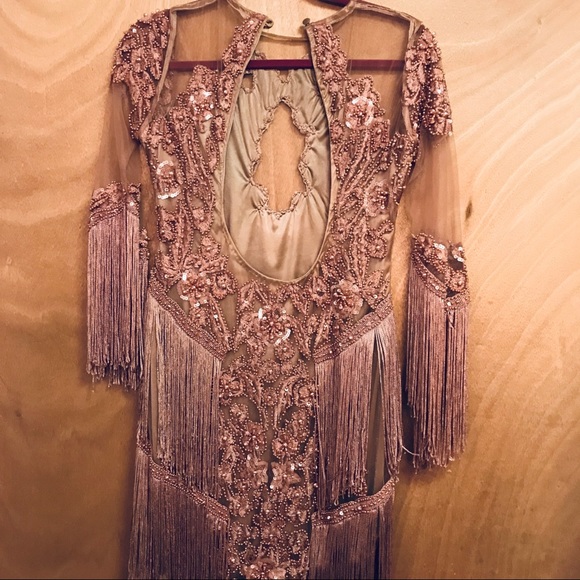 ASOS A Star is Born embellished fringe rose dress - Picture 7 of 8